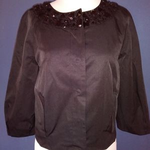 H&M Jeweled Satin Feel Cropped Jacket